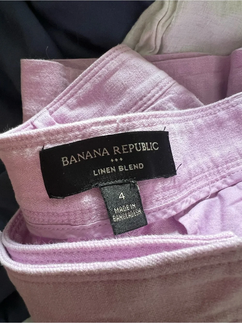 Banana Republic Linen Blend Wide Leg Pants Size 4 Lilac High Rise